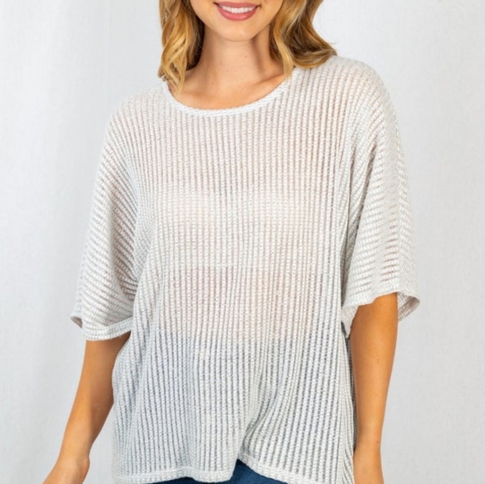 White birch knit top